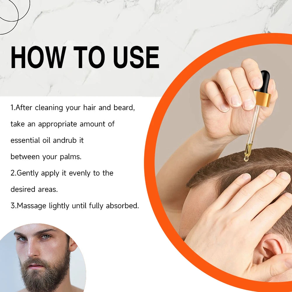 Men Beard Essential Oil Increase Moisturize Soft Smooth Nourish Thicken For Grooming Hair Facial Care Beard Growth Oil Care Oasis Select
