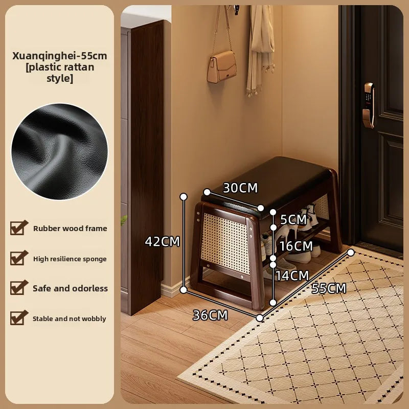 shoe change stool shoes can be worn at home, the shoe cabinet can be integrated and stored, and the entrance is narrow. Oasis Select 55 long - black