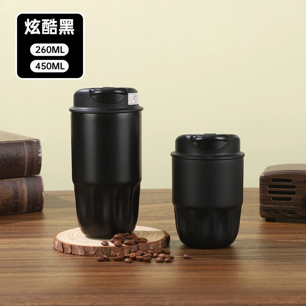 260/450ml 316 Stainless Steel Coffee Cup Travel Portable Mini Insulated Mug for Men and Women High-Quality Gift Water Bottle Oasis Select Black 260ml