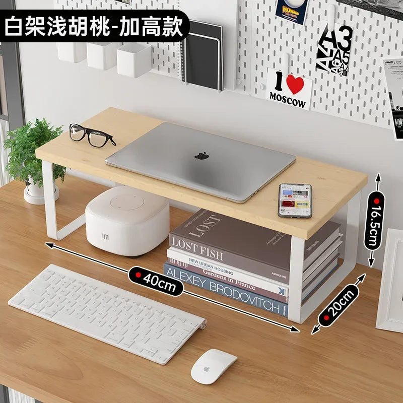 Wood Monitor Stand & Desk Organizer Shelf – 30/40/50cm