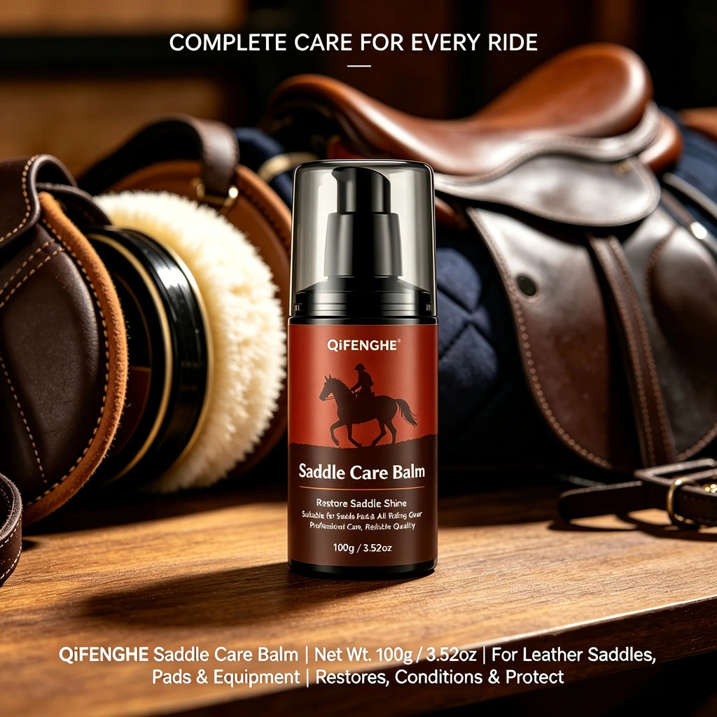 Qifenghe Leather Saddle Care Balm for Equestrian - Revives Dull Dry Saddles Softens Rough Leather Polishes Saddle Pads Riding Ac Oasis Select