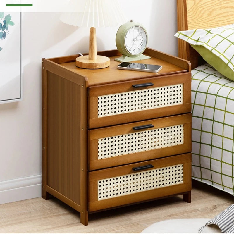 Bedside table Simple solid wood small cabinet Light luxury storage cabinet Bedroom bedside simple Nordic European modern mini Oasis Select