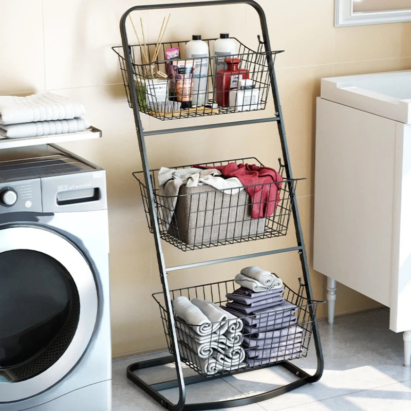 Kitchen rack Multifunctional snack vegetable basket Storage rack Floor-to-ceiling multi-layer special vegetable basket shelf Oasis Select