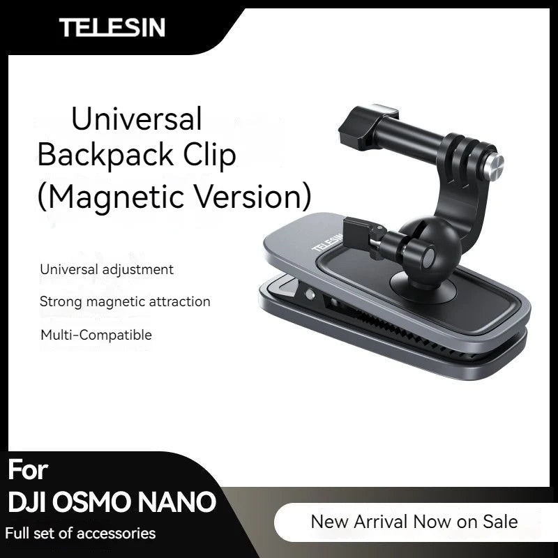 360° Magnetic Backpack Clip Mount for DJI Osmo & GoPro