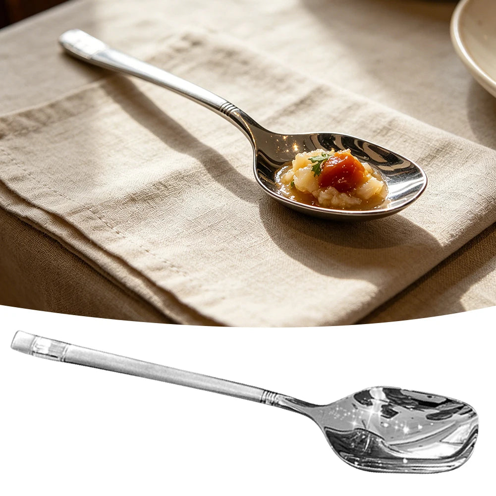 304 Stainless Steel Korean Soup Spoons – Squared Head Set of 5
