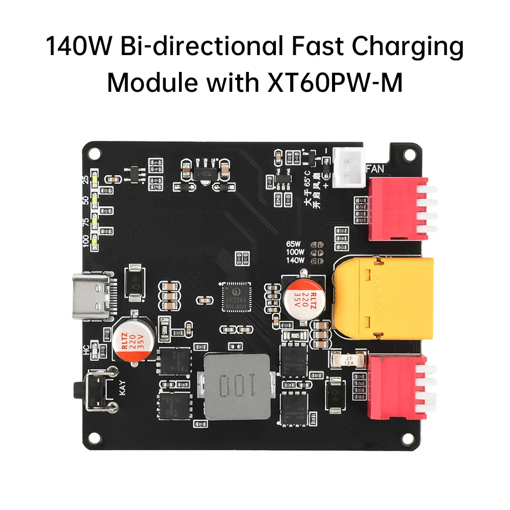 PD3.1 140W Bidirectional Fast Charging Module IP2366 2S 3S 4S 5S 6S Lithium Battery Charging Board Li-ion Lifepo4 BMS Charger Oasis Select XT60PW-M