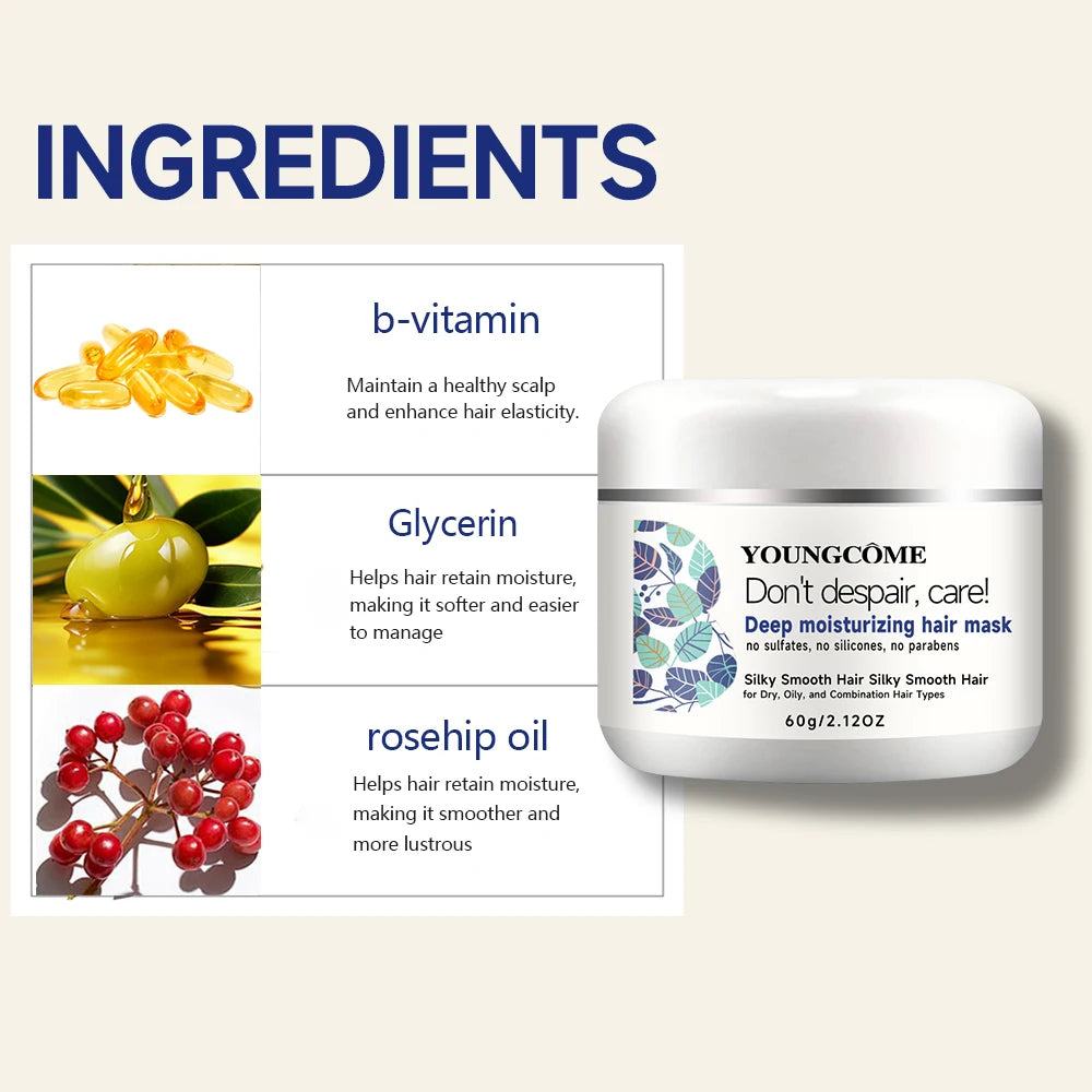 YOUNGCOME Keratin Hair Mask – UV Protection, Sulfate-Free