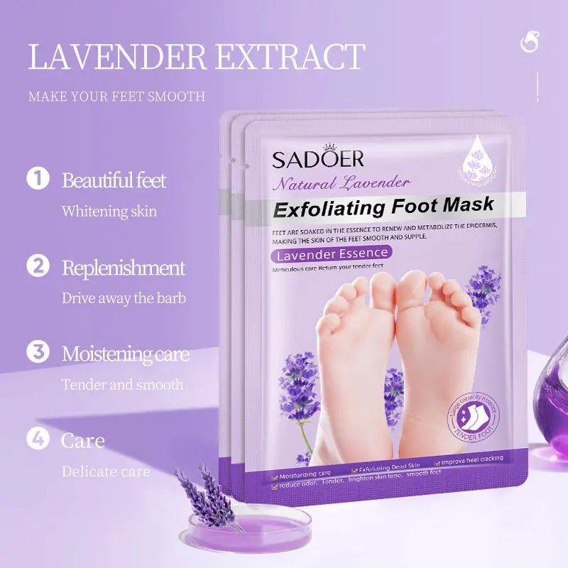 SADOER Foot Peel Mask Exfoliating Socks Pedicure Mask Remove Dead Skin Moisturizing Repair Foot Care Oasis Select