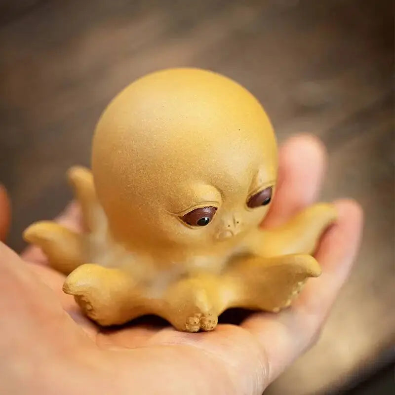 Tea Pet Octopus Ornament Eight Directions Wealth Octopus Teapot Lid Sculpture Tea Play Lid Holder Oasis Select
