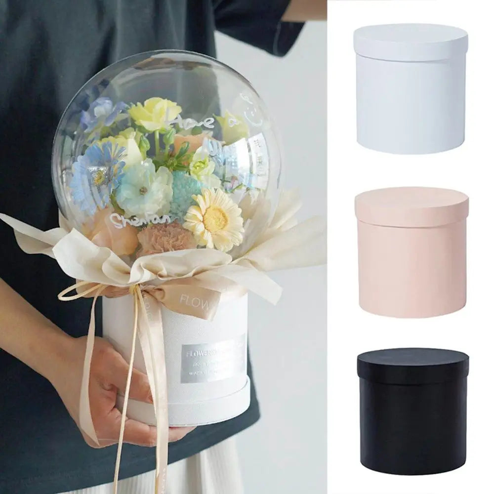 Round Cardboard Flower Bouquet Gift Box – Floral Packaging 12cm