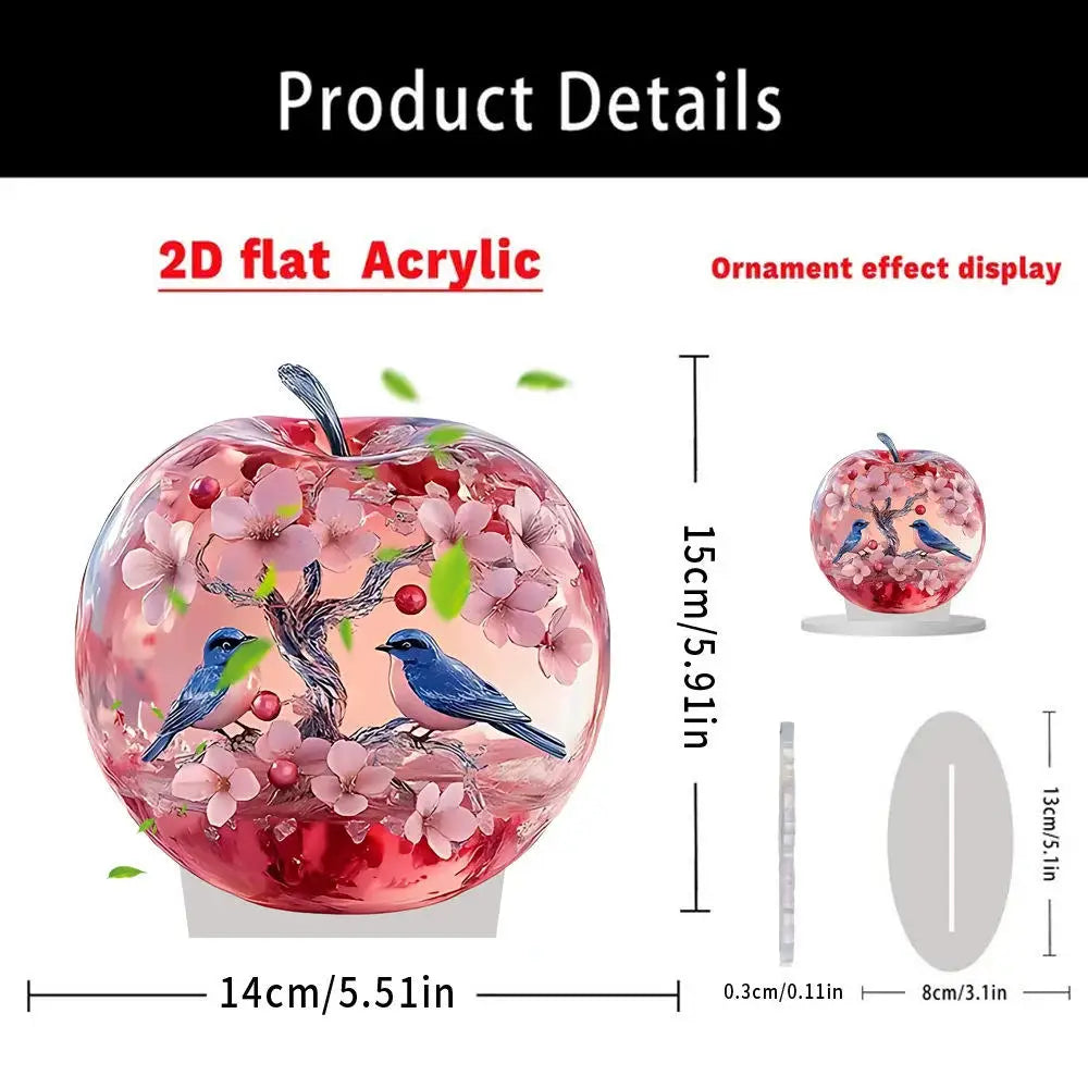 2D Acrylic for Apple Landscape Pattern Decorative Ornament for Home Living Room Entrance Tabletop Decoration Oasis Select 04
