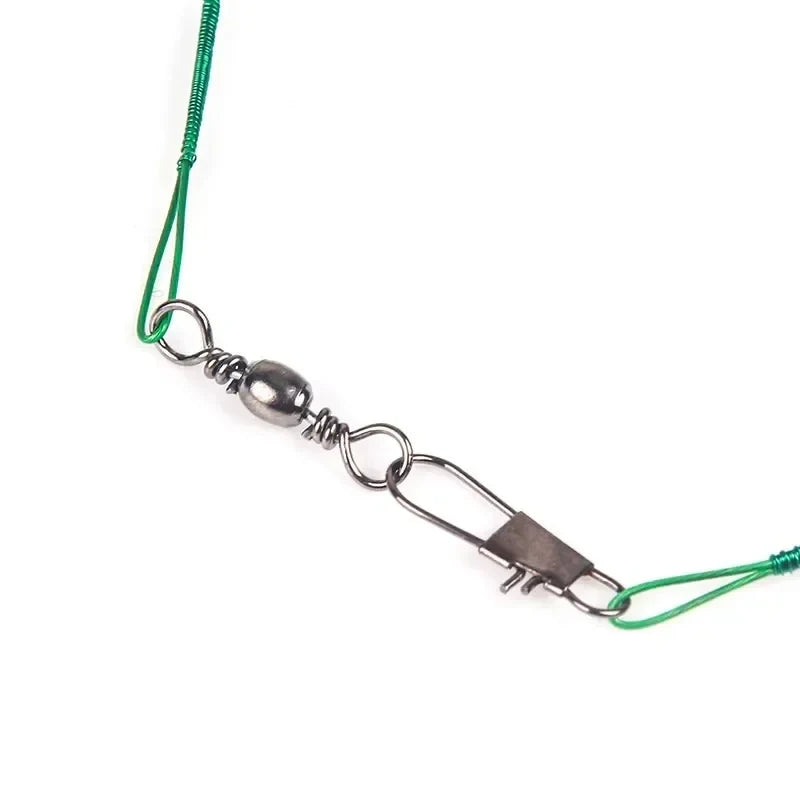20/100PCS Anti Bite Steel Fishing Line Steel Wire Leader With Swivel Fishing Accessory Lead Core Leash Fishing Wire 15CM/25CM Oasis Select