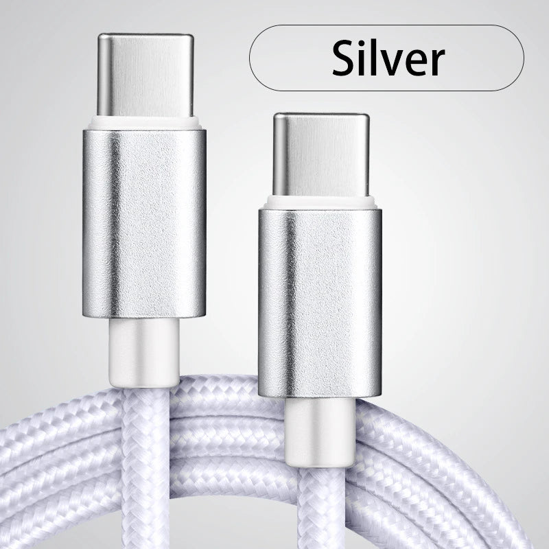 60W 5A USB C to Type C fast charging data cable USB Type C to Type-C nylon braided fast charging charger adapter cable 1m 3m Oasis Select Type-C to Type-c 1 3m