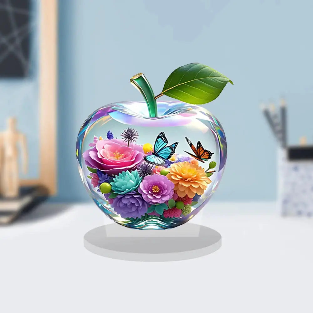 2D Acrylic for Apple Landscape Pattern Decorative Ornament for Home Living Room Entrance Tabletop Decoration Oasis Select 11