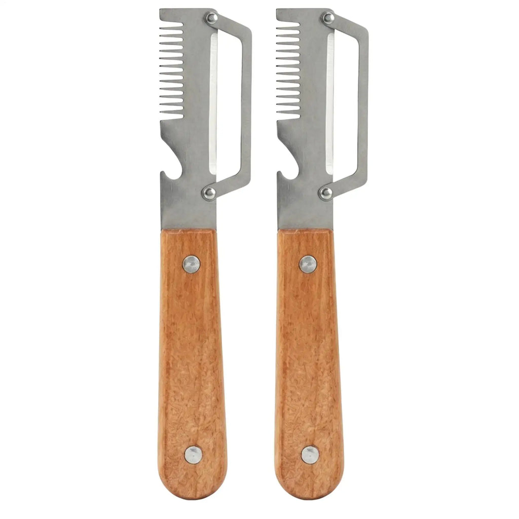 Vegetable Peelers 2Pcs Stainless steel peeler with wooden handle for peeling and slicing fruits and vegetables Peeler tools