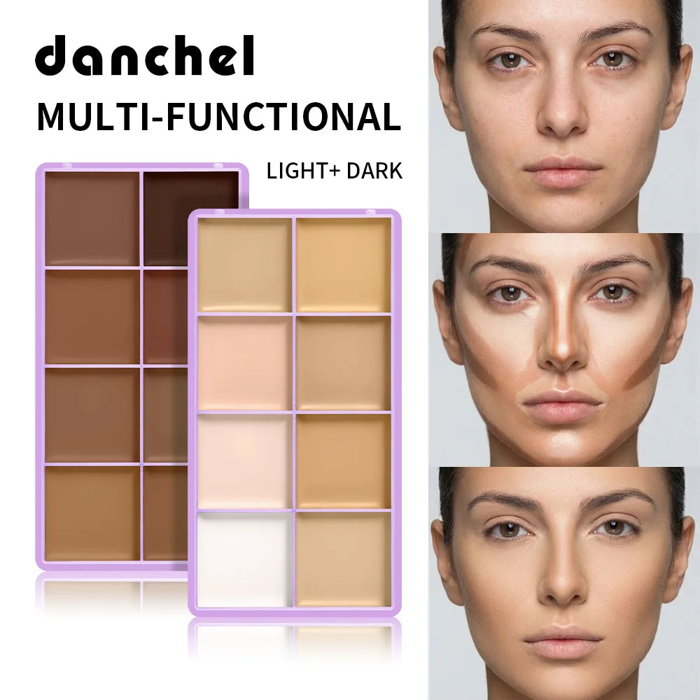 8 Shade Soft Matte Cream Concealer Palette Full Coverage Fade Dark Circles Blemishes Waterproof Long Lasting Oil Control Makeup Oasis Select
