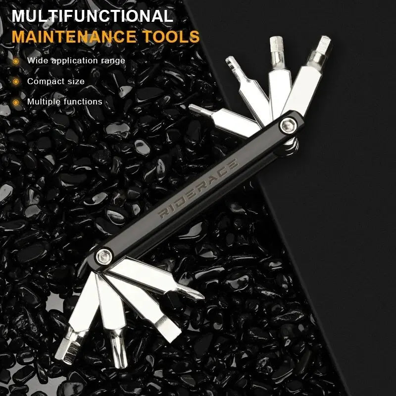 RIDERACE 8 in 1 Function Bike Tool Portable CR-V Steel Hex Spoke Wrench Motorcycle Cycle Screwdriver Multi Bicycle Repair Tool Oasis Select