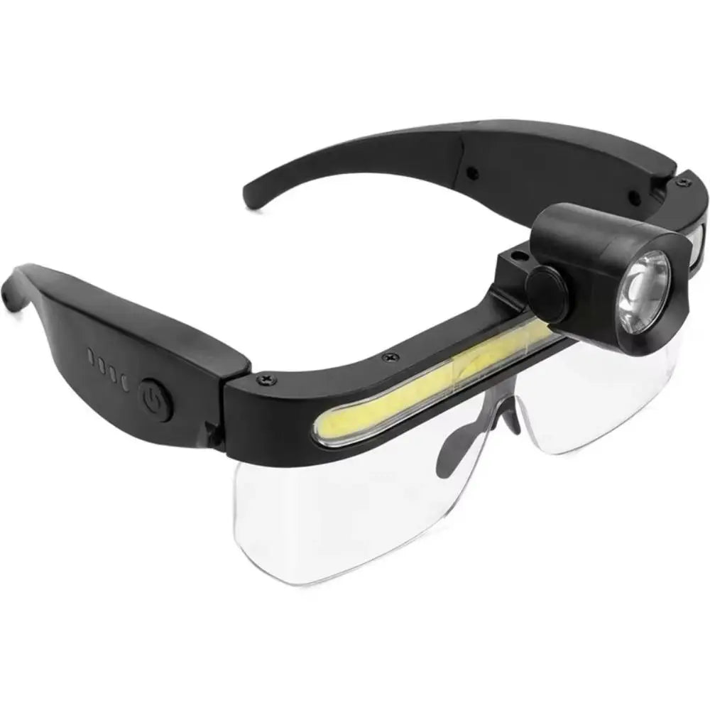 Hands-Free LED Headlight Goggles – Wide-Angle Floodlight USB-C