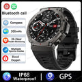 Military GPS Smart Watch AMOLED Compass Altimeter HD Calls
