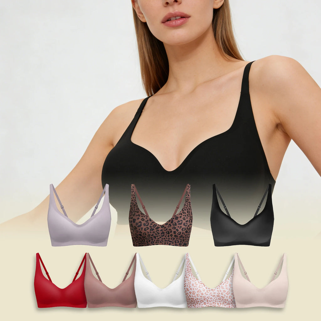 Women Seamless Bra One-Piece Underwear Wire-Free Gather Anti-Sagging Bralette Invisible Underwear Soft and Comfortable Underwear Oasis Select