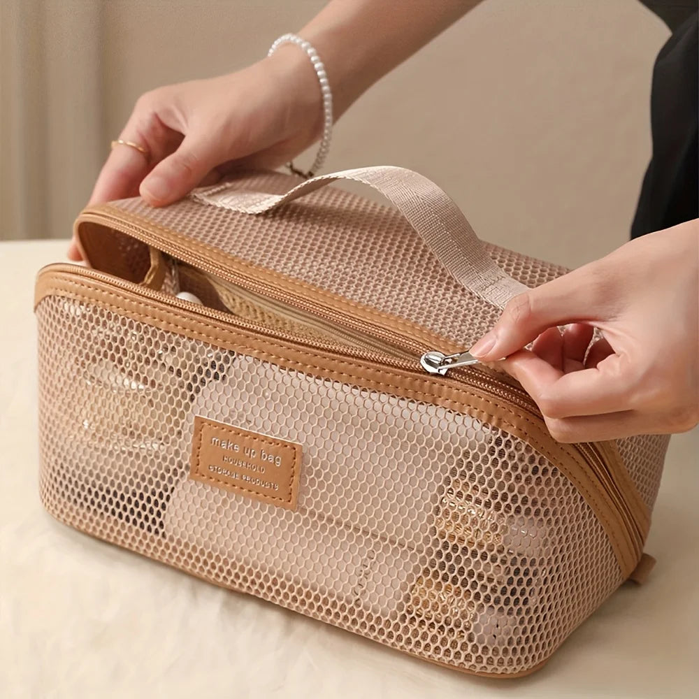 Luxury Makeup Bag for Travel, Women Cosmetic Organizer Pouch with Zip - Toiletry Kit Storage Case, Premium Ladies Make Up Box Oasis Select