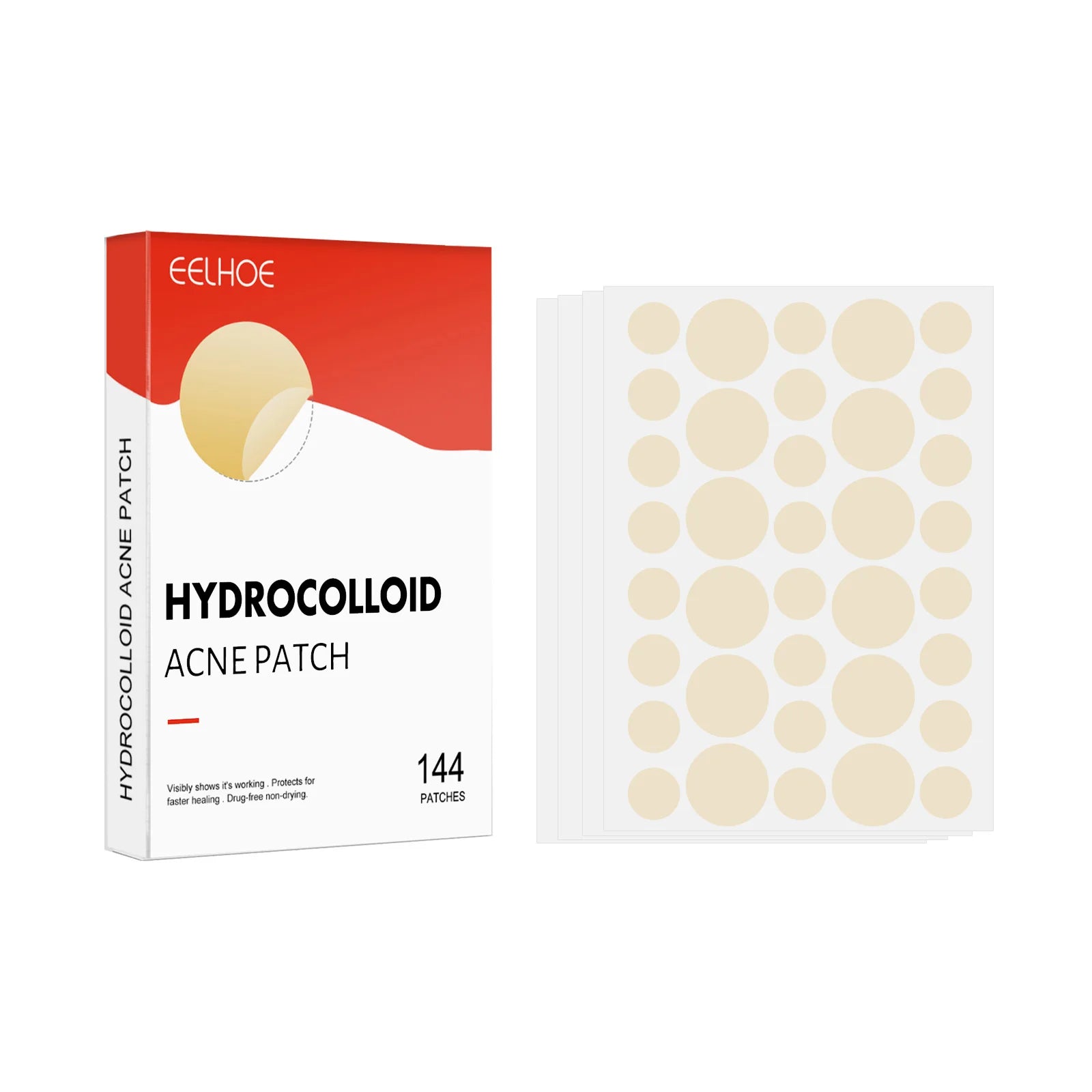 Hydrocolloid Acne Patches 2 Sizes Invisible Makeup-Friendly Face Care Acne Pimple Patch Breathable for Comedones Spot Treatment Oasis Select 144pcs Boxed