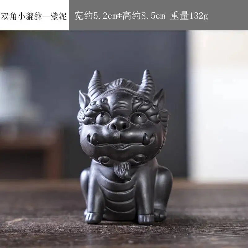 Purple Clay Tea Pet Lucky Pixiu Tea Play Tea pet Accessories Mini Ornament Oasis Select Purple Clay -2
