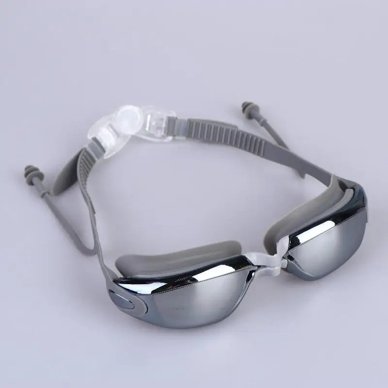 HD Anti-Fog Swimming Goggles, Small Frame Silver Coated Lenses Waterproof Swim Glasses Oasis Select Gray