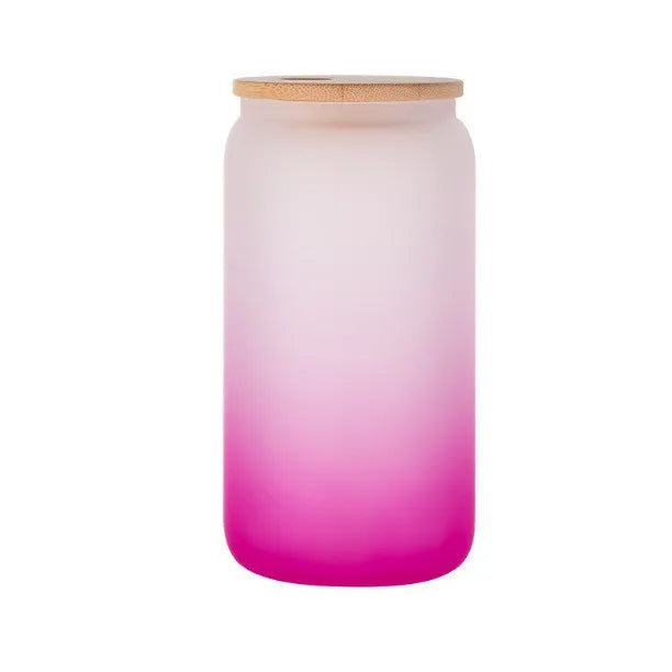 1pcs Gradient Glass Cup with Lid Juice Glass Beer Can Milk Mocha Cup Transparent Bubble Tea Cup High Borosilicate Glass Oasis Select Rose Red 550ml