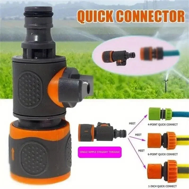 Quick Connect Garden Hose Adapter with Shut-Off Valve - Fit for 1/2", 3/8", 1/4", & 3/4" Hoses Ideal for Lawns Gardens Car Wash Oasis Select