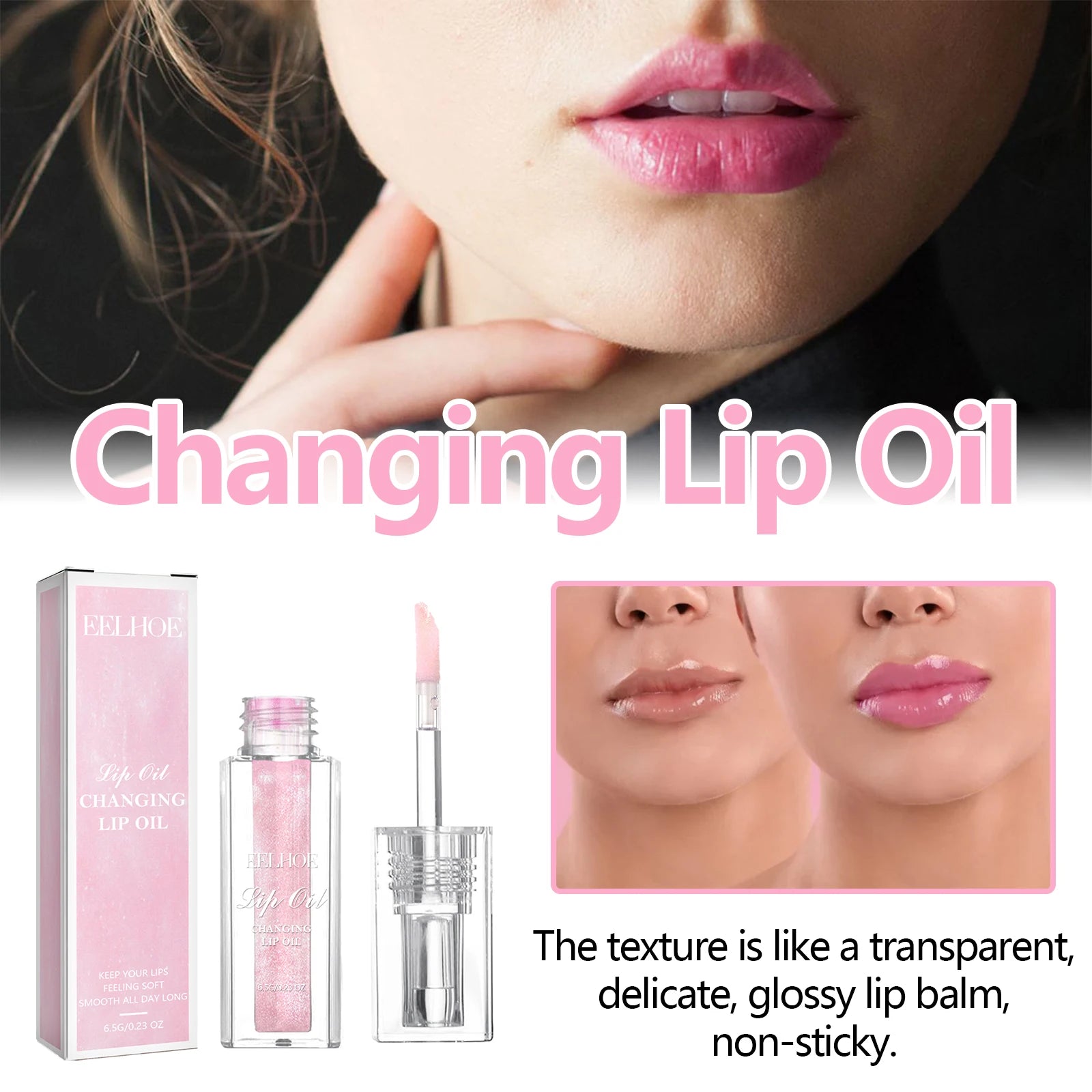 Color Changing Lip Oil Fades ＆ Smoothes Fine Lines On The Lips Moisturizes ＆ Prevents Dryness ＆ Cracking Color Changing Lip Care Oasis Select