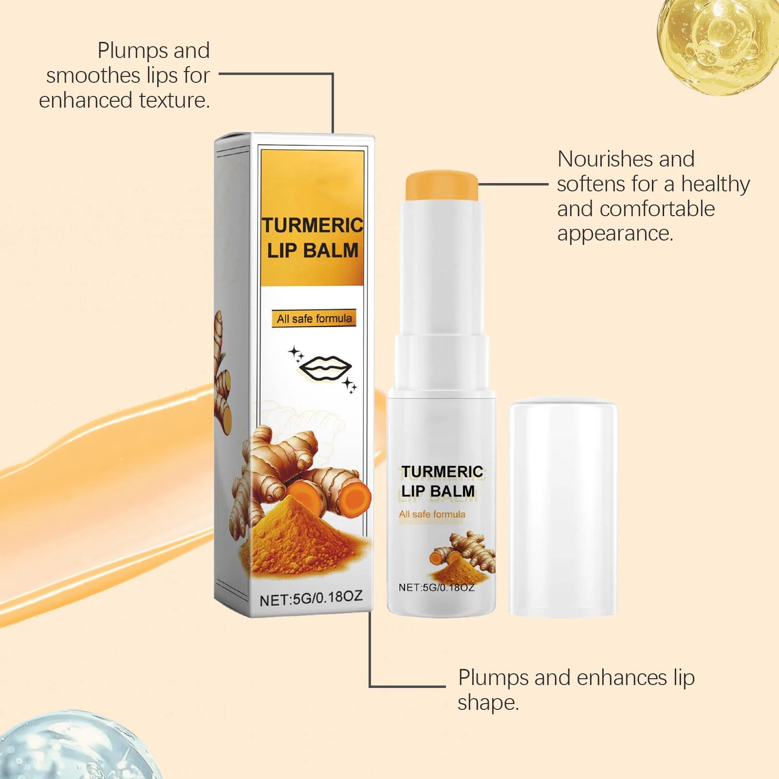 Collagen Moisturizing Lipstick Lasting Hydrate Prevent Dry Reduce Roughness Improving Gloss Enhance Turmeric Root Lip Plump Balm Oasis Select