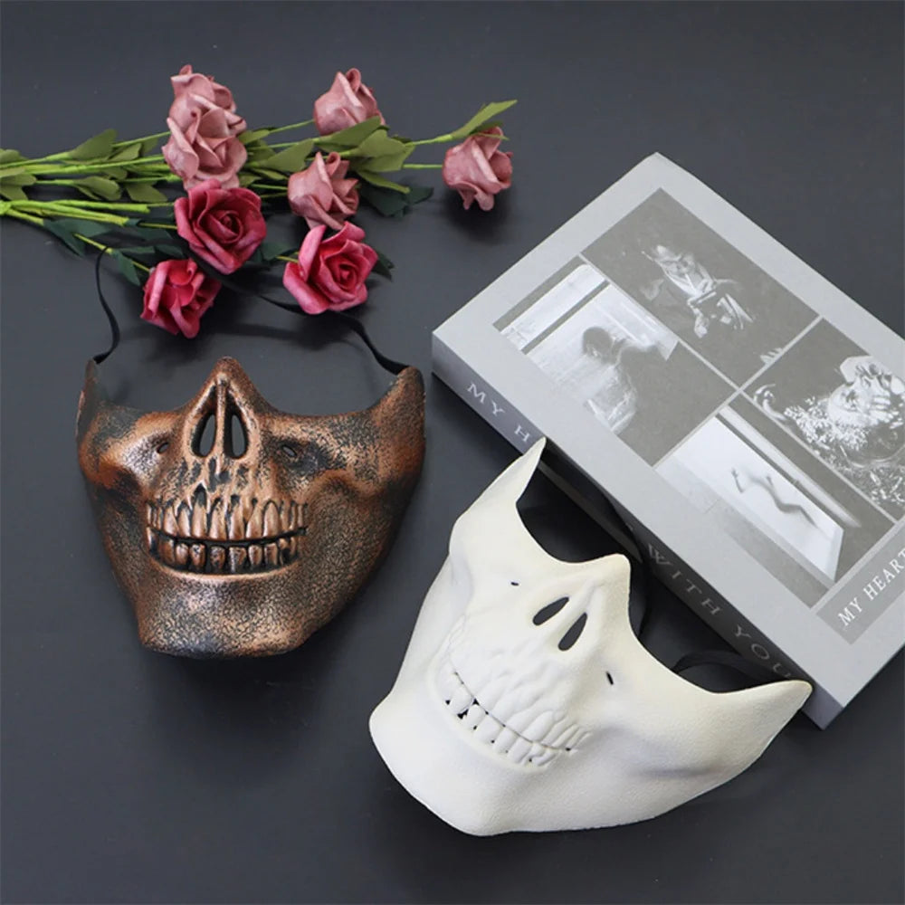 Halloween Skeleton Warrior Half Face Mask | Skull Cosplay