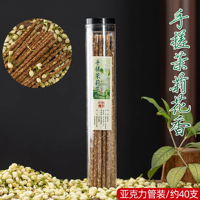 1 Box 40pcs Natural Handmade Rose Incense Sticks Organic Lavender, Jasmine, Osmanthus Home Fragrance Stick Incenses Oasis Select Jasmine