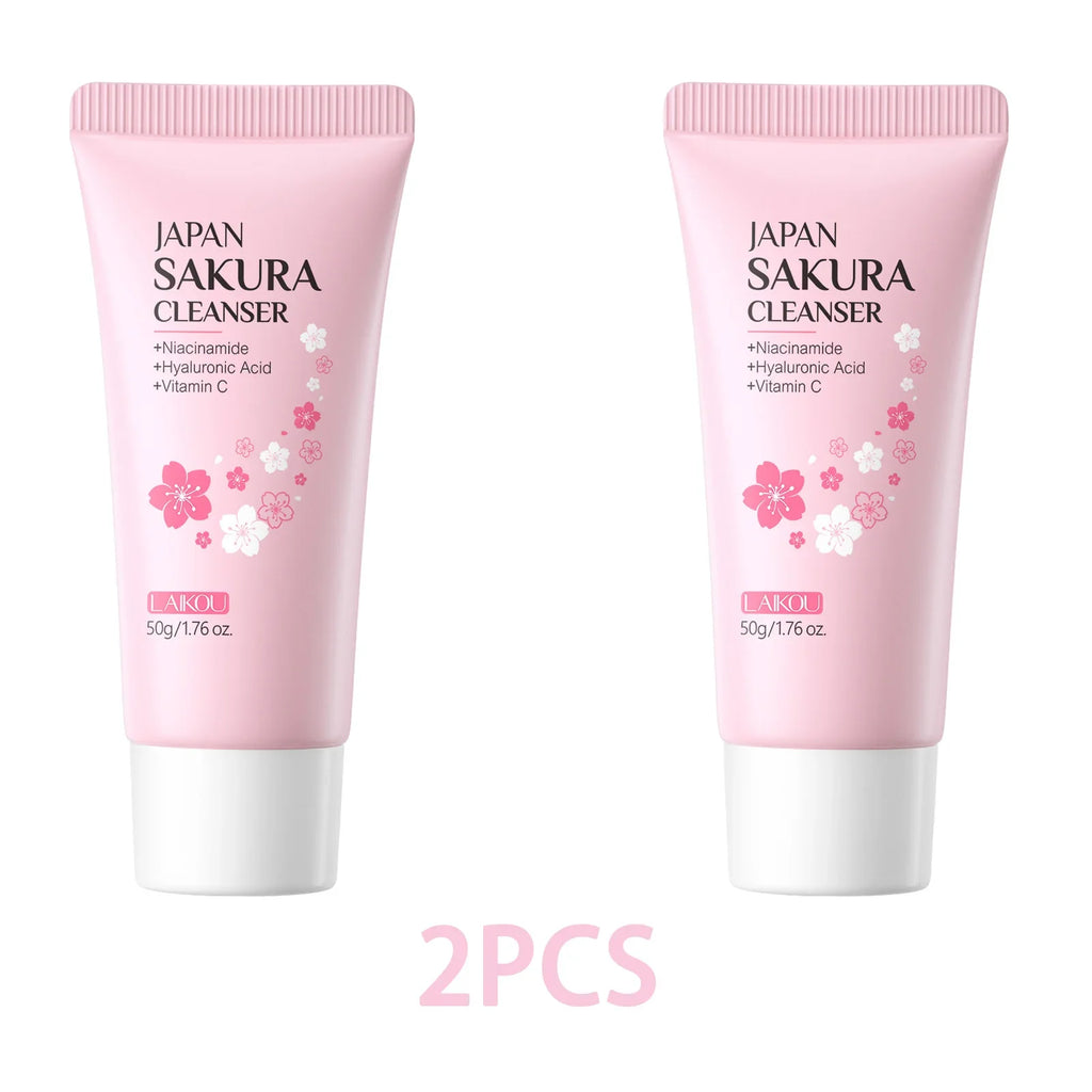 LAIKOU Facial Foaming Face Cleanser Facial Scrub Cleansing Acne Oil Control Blackhead Remover Shrink Pores Skin Care 50g Oasis Select 2pcs