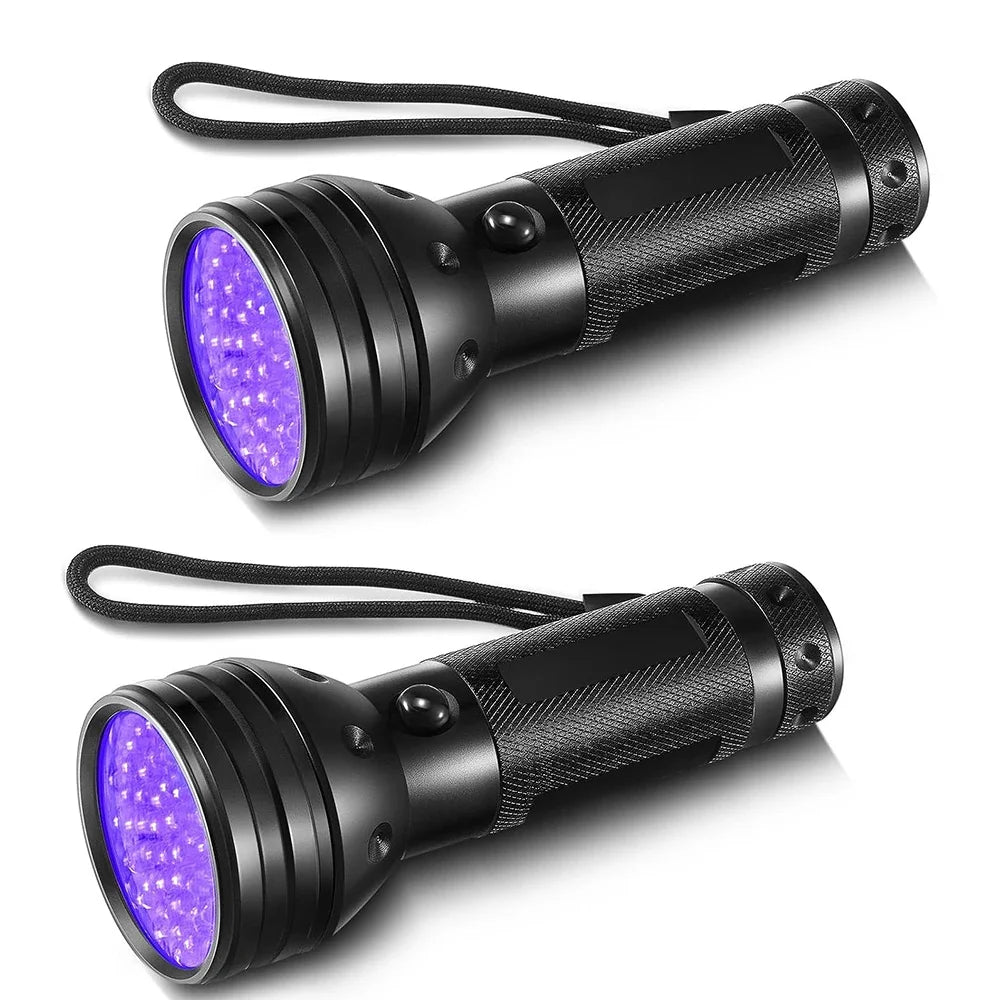 1/2 PCS UV Flashlight Black Light 51 LED Blacklight Pet Urine Detector for Dry Stains Bed Bug Resin Curing Scorpions Finder Oasis Select 2pcs