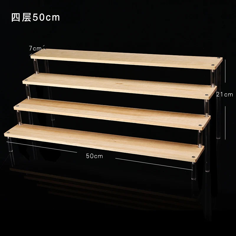 Wooden Multi-Layer Step Display Stand for Figures & Blind Box