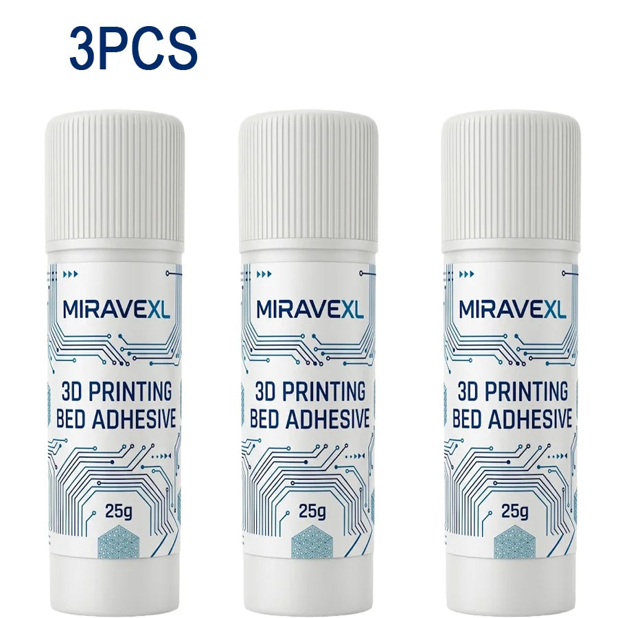 MIRAVEXL 3D Printer Adhesive Glue Stick Strong Adhesion for Glass Bed PLA Filament Anti-Warping Platform Washable Oasis Select 3PCS