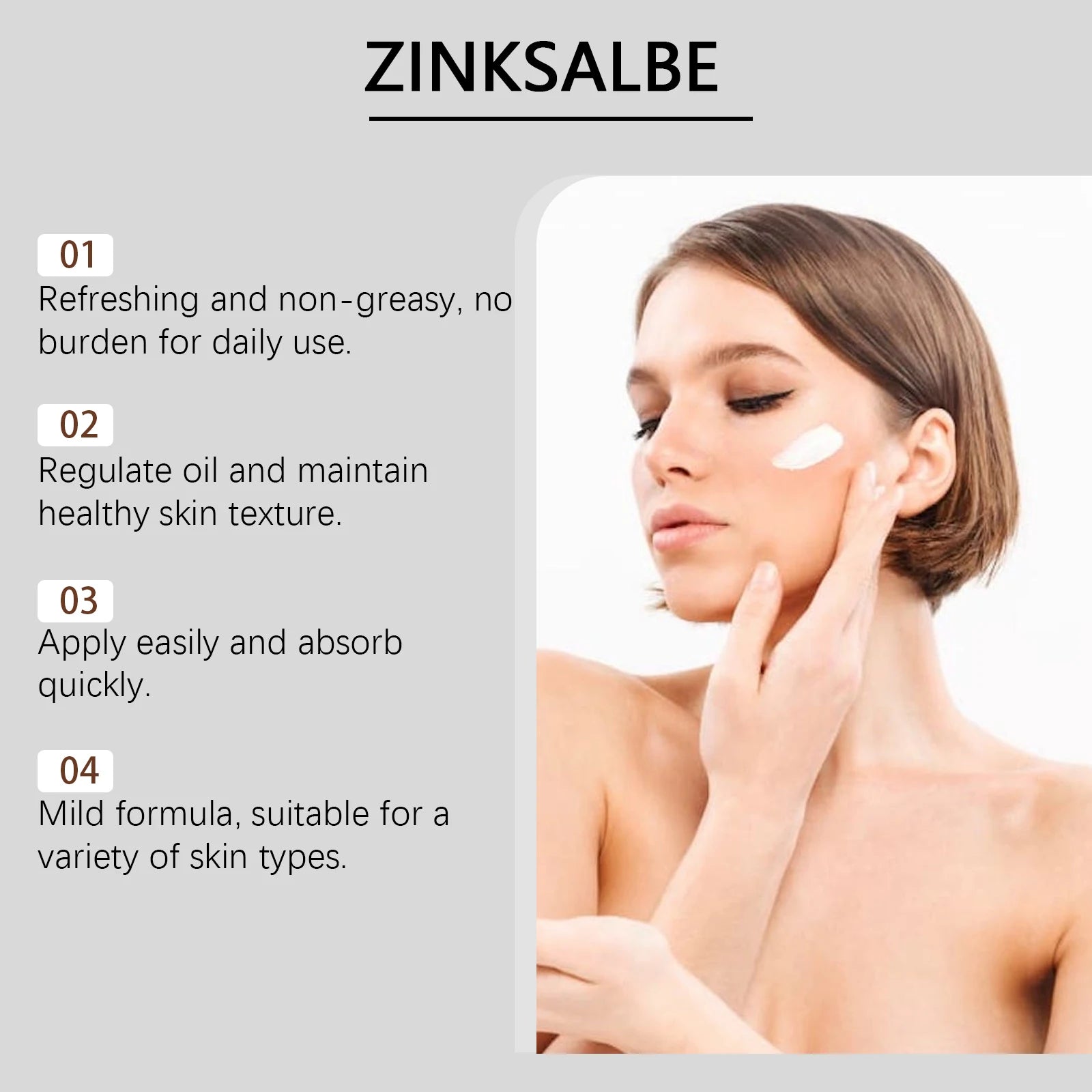 OUHOE Zinc Acne Cream – Pimple Marks, Pores & Oil Control 50g Acne Treatment Cream Oasis Select