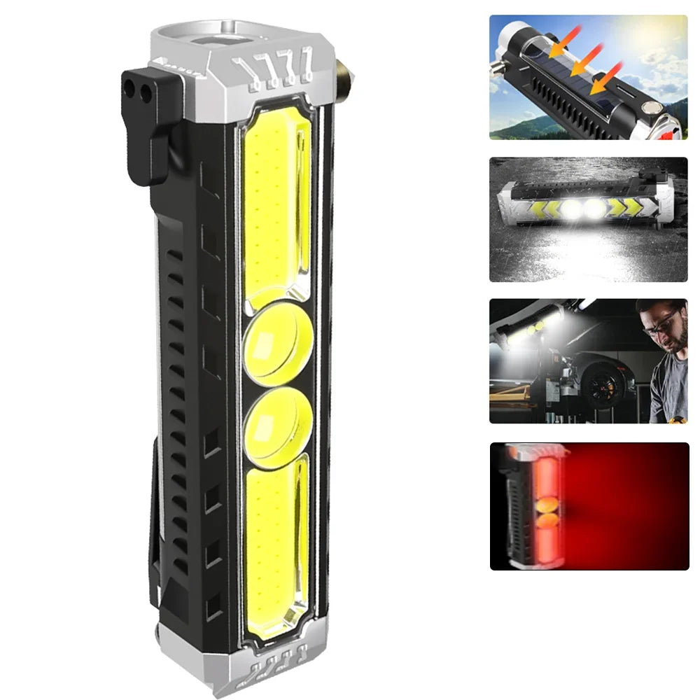Super Bright LED Handheld Flashlight Rechargeable Torch Magnetic Suction Auto Repair Inspection Lamp Emergency Hook Flashlight Oasis Select A Style