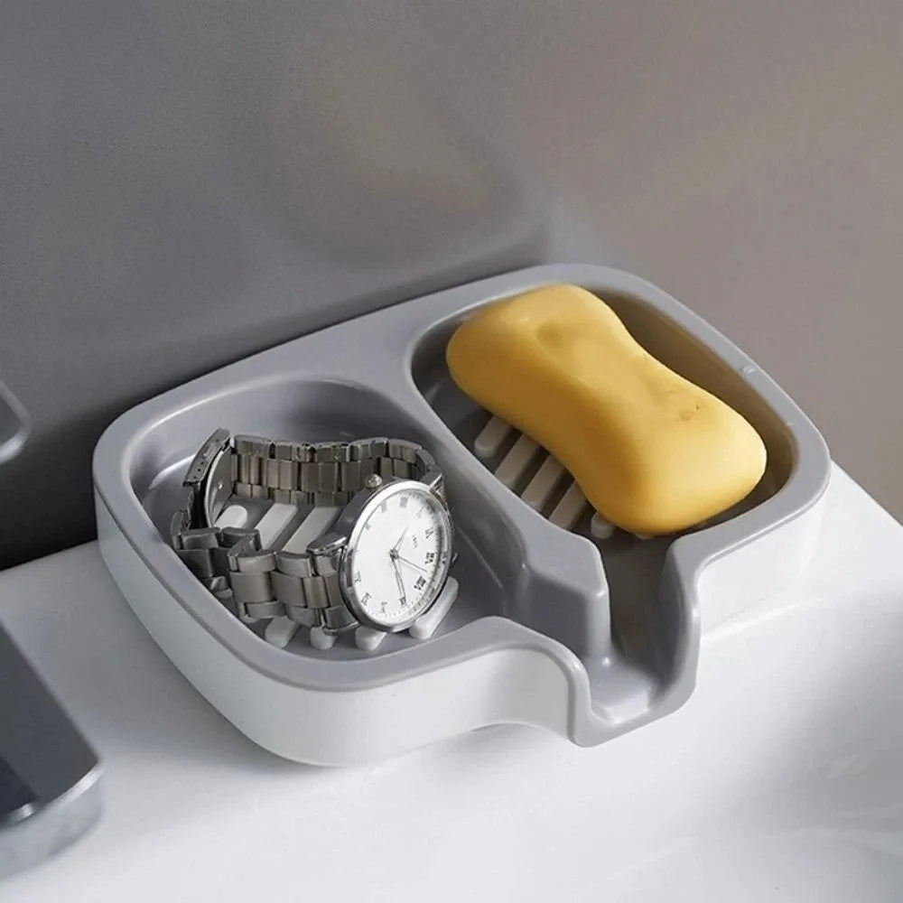 Double-Layer Soap Dish | Quick Drain Anti-Slip Soap Tray