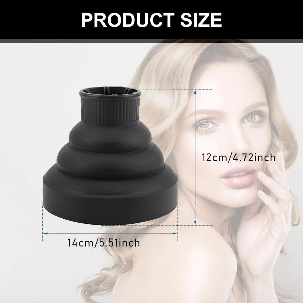 New Salon Tool Black Universal Silicone Hairdryer Diffuser Cover Adjustable Temperature Resistant Dispersing Drying Hair Dryer Oasis Select