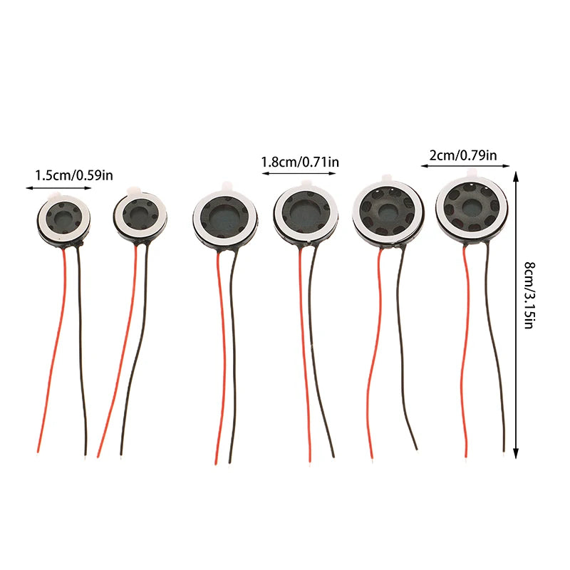 New Sale 2Pcs Round 8 Ohm 1W Speaker 8ohm 15MM/18MM/20MM Loud Speakers Tablet Mobile Phone Trumpet Horn Small Loudspeaker Audio Oasis Select