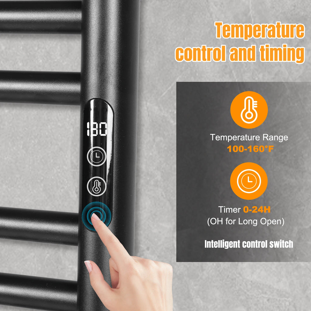 Shunmaii 15-Bar Electric Heated Towel Rack | Timer & Thermostat Heated Towel Rack Oasis Select