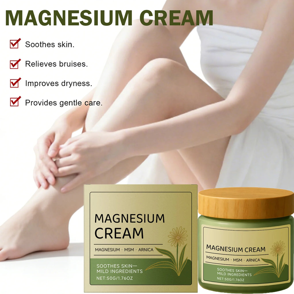 Magnesium Cream for Muscle & Nerve-Relief Moisturizing Body Massage Cream Fast Absorption Support Body Relief Daily Care Oasis Select