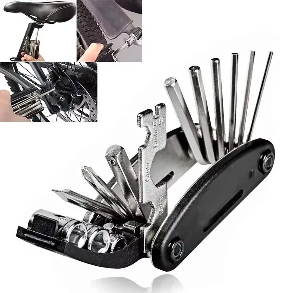 16 in 1 Portable Bicycle Repair Tools Kit Hex Wrench Nut Tire Screwdriver Motorcycle Bicycle Repair Tools Oasis Select
