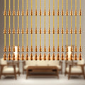 Peach wood gourd bead curtain door curtain partition porch bathroom living room Jufu household perforated decorative curtain Oasis Select 4 21 pieces 155cm