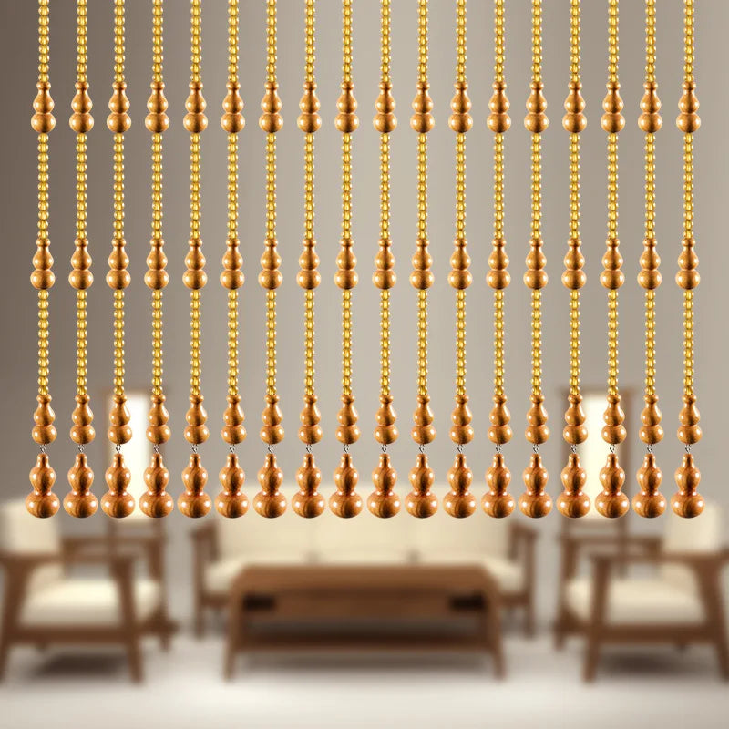 Peach wood gourd bead curtain door curtain partition porch bathroom living room Jufu household perforated decorative curtain Oasis Select 4 21 pieces 155cm