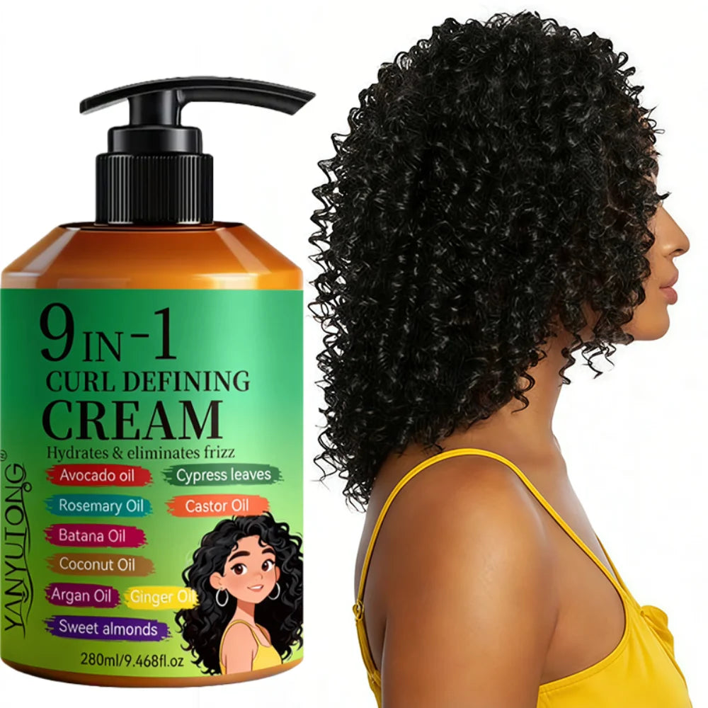 280ml Curly hair Styling cream, moisturizing and smoothing formula, enhances the elasticity and shine of curly hair, easy to set Oasis Select 1 pcs