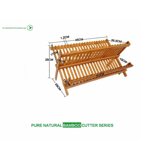 16 grid folding bowl rack, bowl rack, creative bamboo dish rack, household double-layer bowl rack Oasis Select 20 grid bowl rack